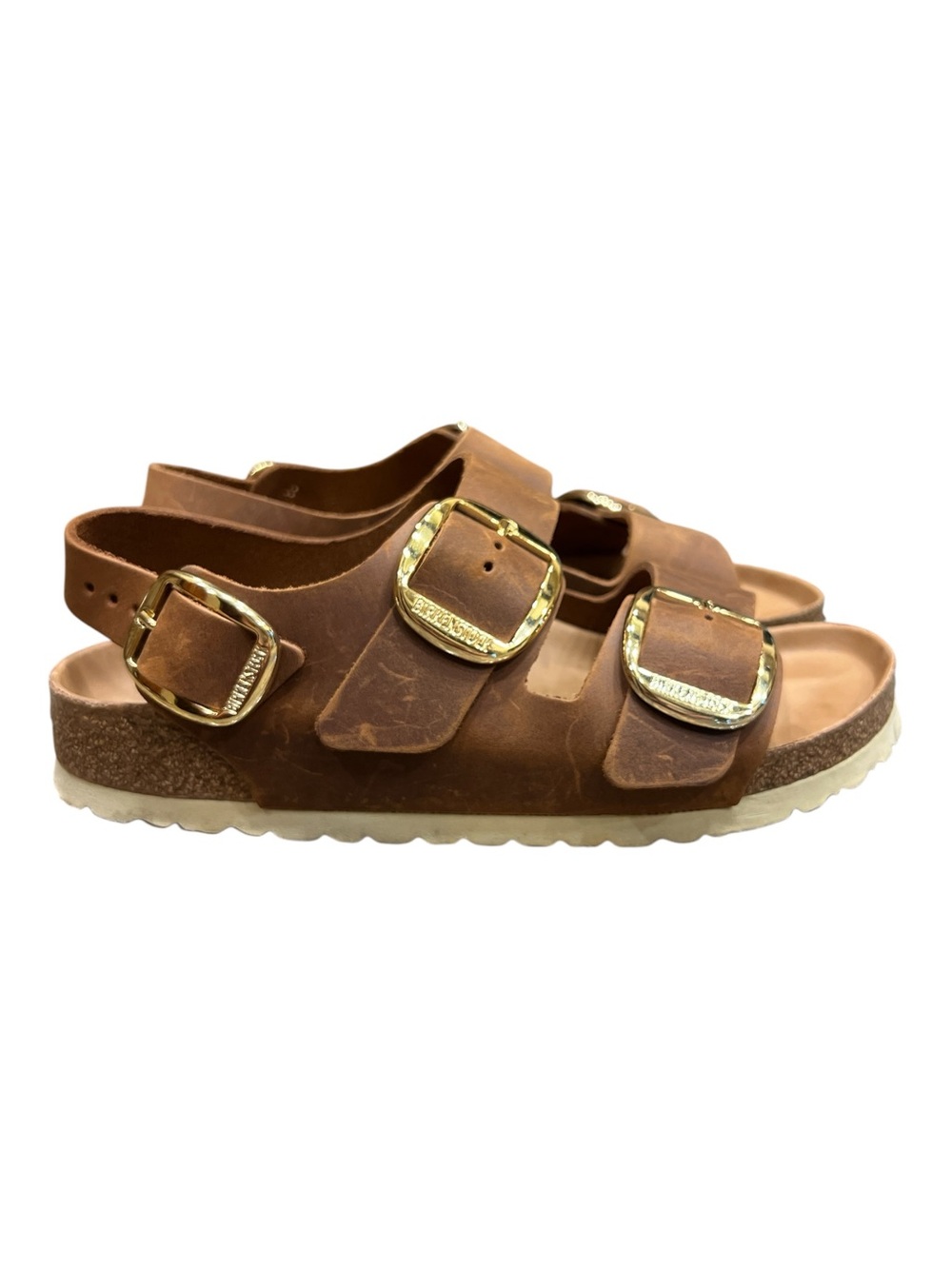 Birkenstock Milano Big Buckle Sandal cognac Oiled Leather SZ 38/8
